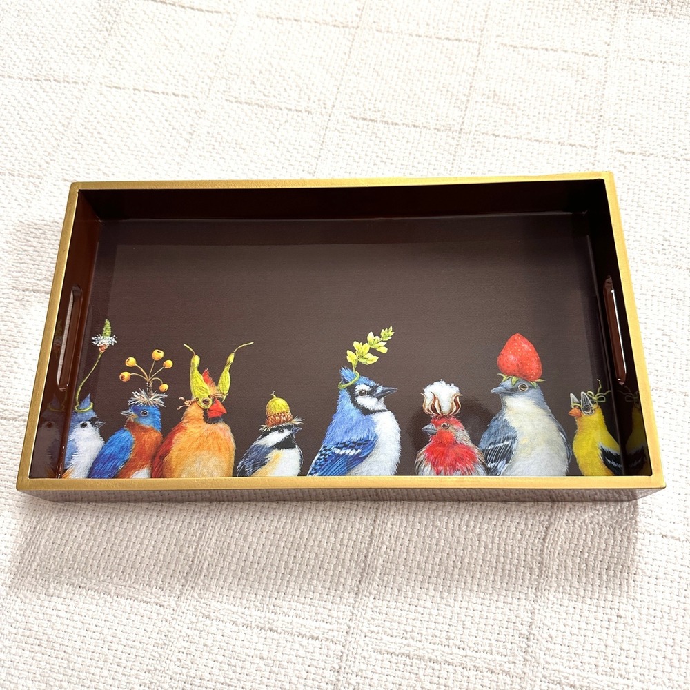Vicki Sawyer Jay's Party Bird Lacquer Tray PPD Serving Tray The Entourage